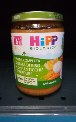 Crema di riso con lenticchie e verdure