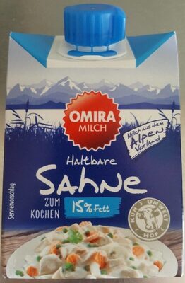 Sahne zum Kochen 15% Fett front packaging