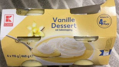 Vanilledessert mit Sahnetopping front packaging