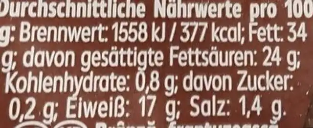 Bio Französischer Brie nutrition facts table