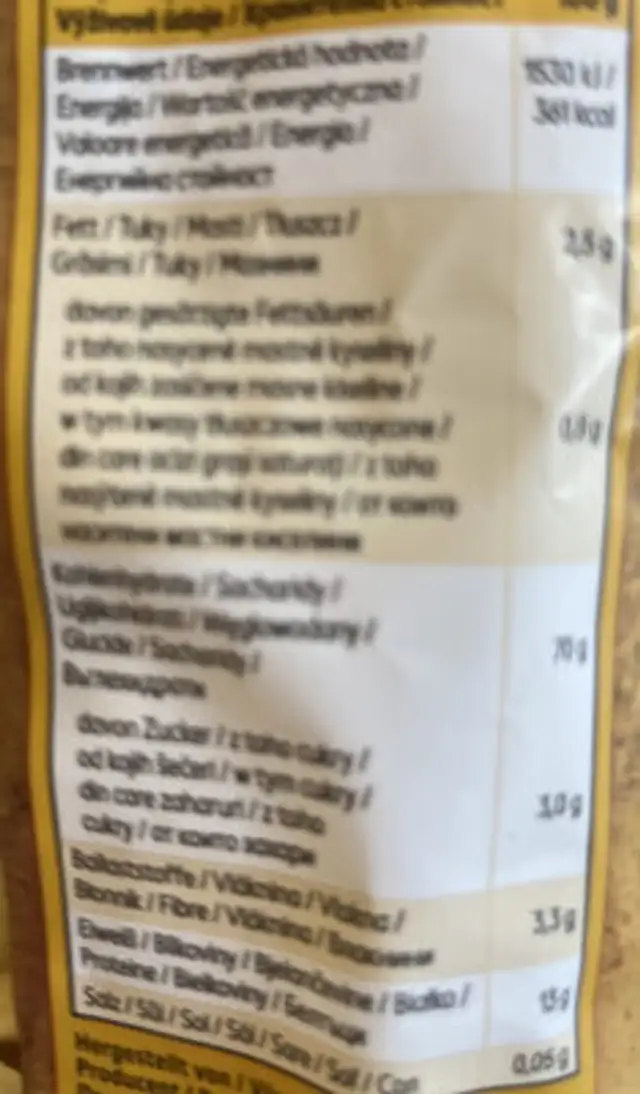Geschabte schwäbische Spätzle nutrition facts table