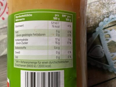 Apfelmus nutrition facts table