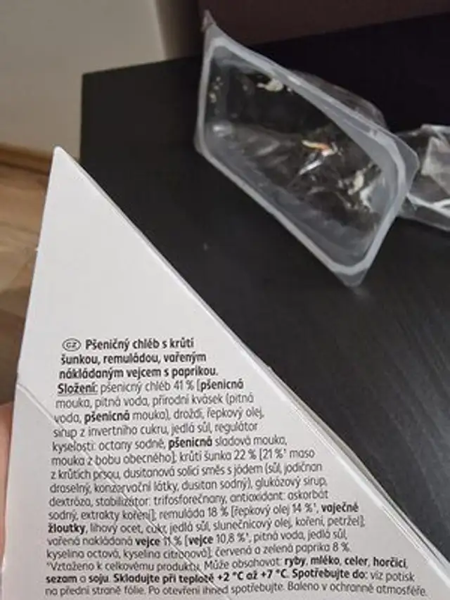 sandwich ingredients label