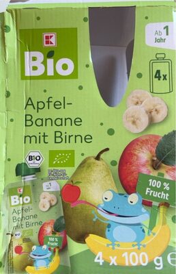 Apfel-Banane mit Birne front packaging