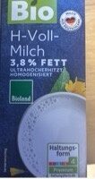 H - Vollmilch 3,8% haltb./ Bio Kcl