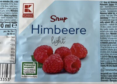 Sirup Himbeere light