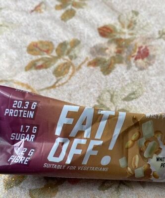 Fat off whey protein bar front packaging