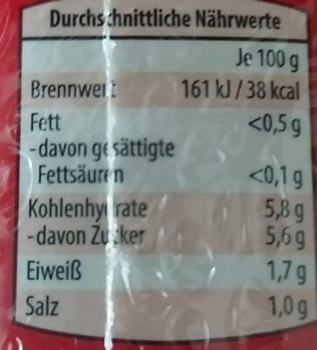 Tomaten gehackt mit Knoblauch und Zwiebeln nutrition facts table