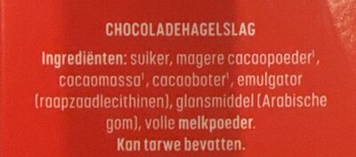 Hagelslag puur ingredients label