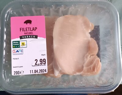 Filetlap naturel varken