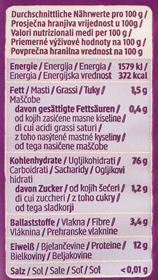Mie Nudeln Dinkel nutrition facts table
