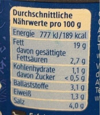 Olivenmix mit Kräutern nutrition facts table
