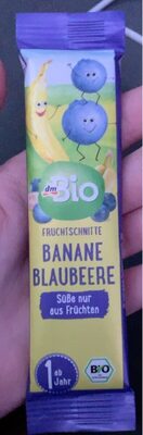 Fruchtschnitte Banane Blaubeere front packaging
