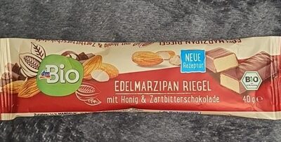 Edelmarzipan Riegel mit Honig und Zartbitterschokolade
