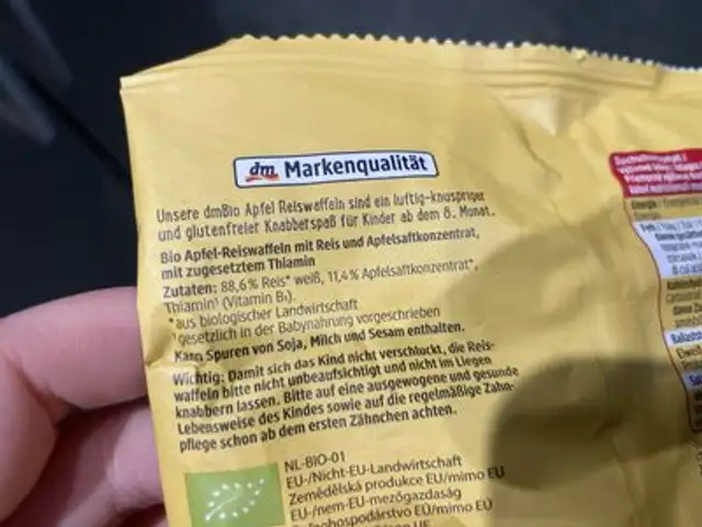 Apfel Reiswaffeln ingredients label