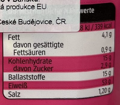 Vegane Protein Schnetzel-Streifen aus Erbsen & Ackerbohnenprotein nutrition facts table