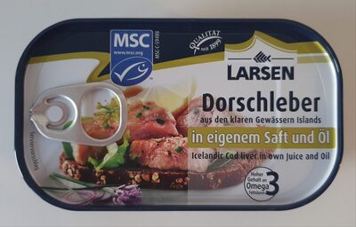 Dorschleber in eigenem Saft und Öl front packaging