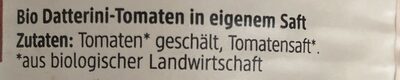 bio datterini ingredients label