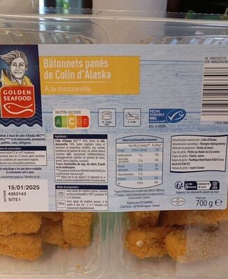 Bâtonnets panés de colin d'alaska