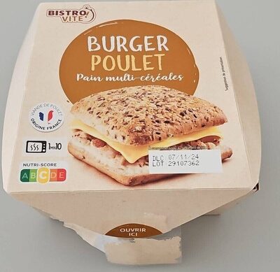 Burger Poulet front packaging