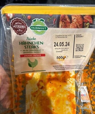 Frische Hähnchen Steaks front packaging