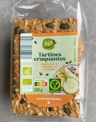 Tartines craquantes Emmental et graines de courge