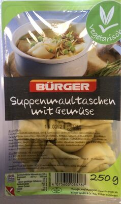 Suppenmaultauschen mit Gemüse front packaging