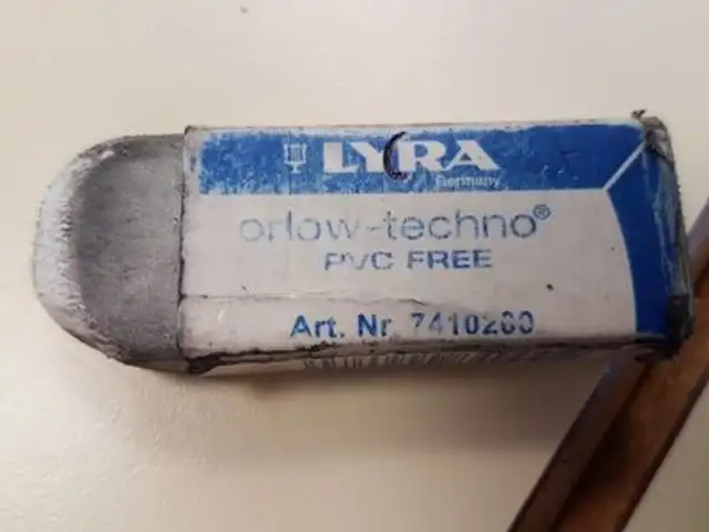 Gomme Orlow-techno PVC Free ingredients label