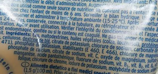 Fresubin Original Fibre Easy Bag 500 Milliliter ingredients label