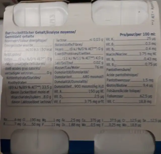 Jucy Drink ingredients label