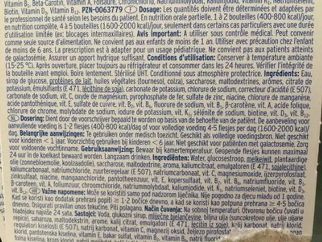 Fresubin Protein Energy Drink 4 x 200 ML Vanille ingredients label