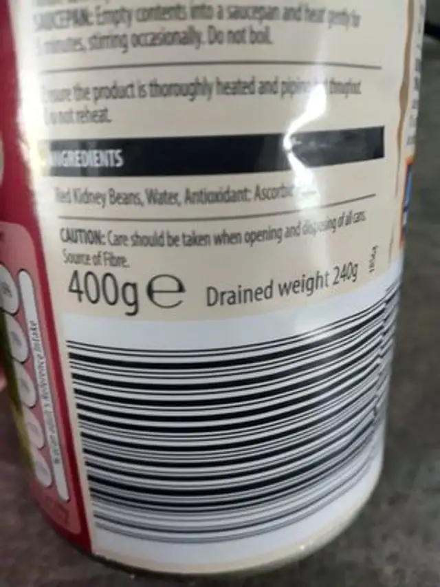 Unknown ingredients label