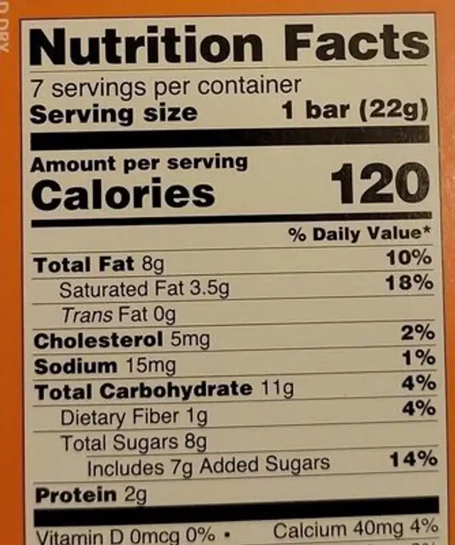 Milk bear wafers nutrition facts table
