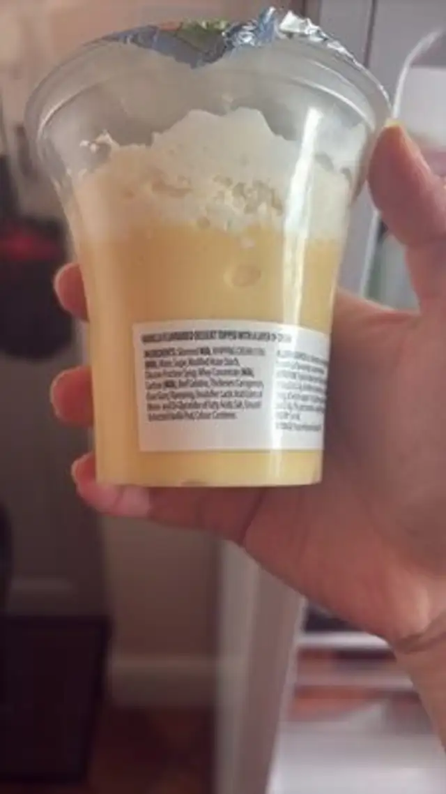 Vanilla dessert ingredients label