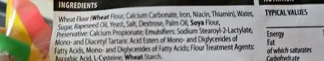 Bungees ingredients label