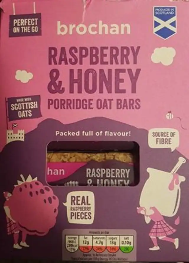 Raspberry & honey porridge oat bars