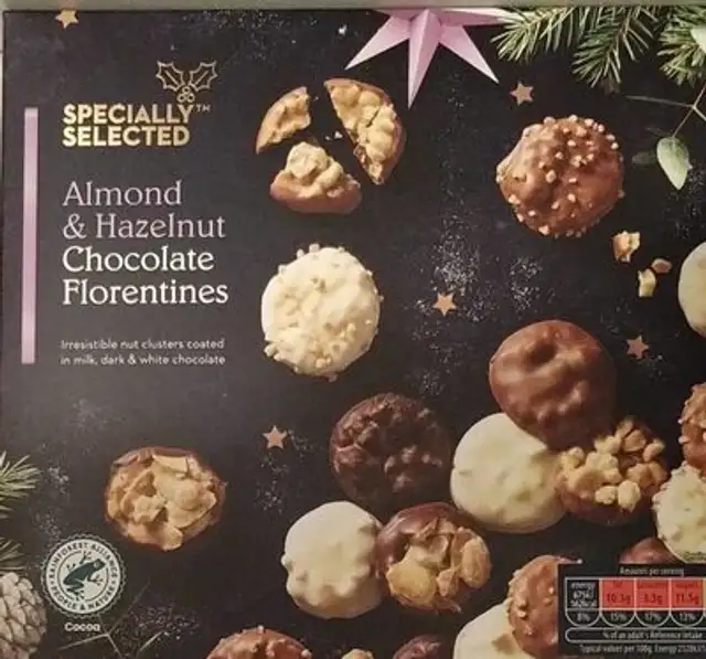 Almond hazelnut chocolate florentines
