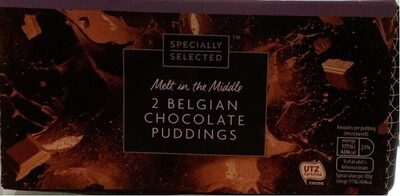 Belgian chocolate puddings front packaging
