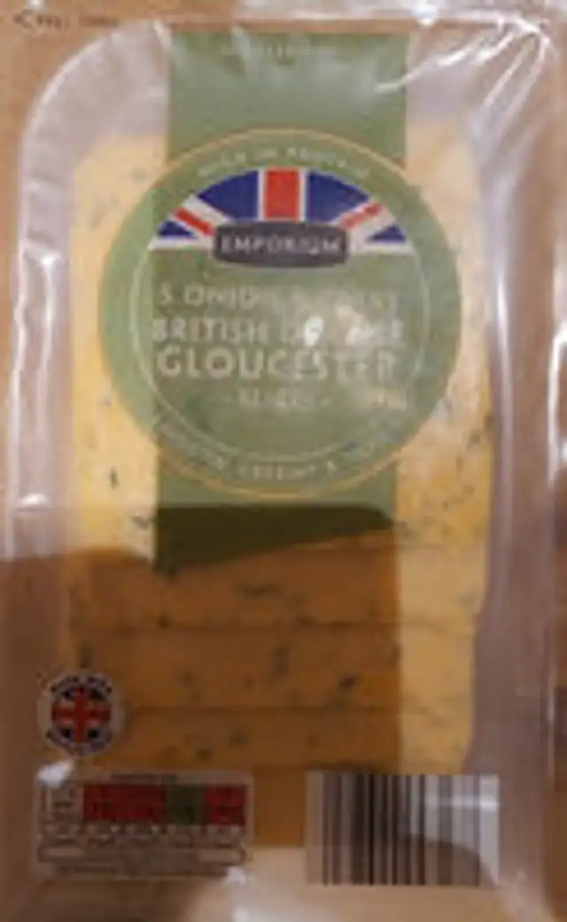 5 onion & chive British double Gloucester slices