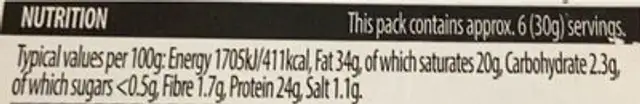 Spicy Cheddar with Chilli nutrition facts table