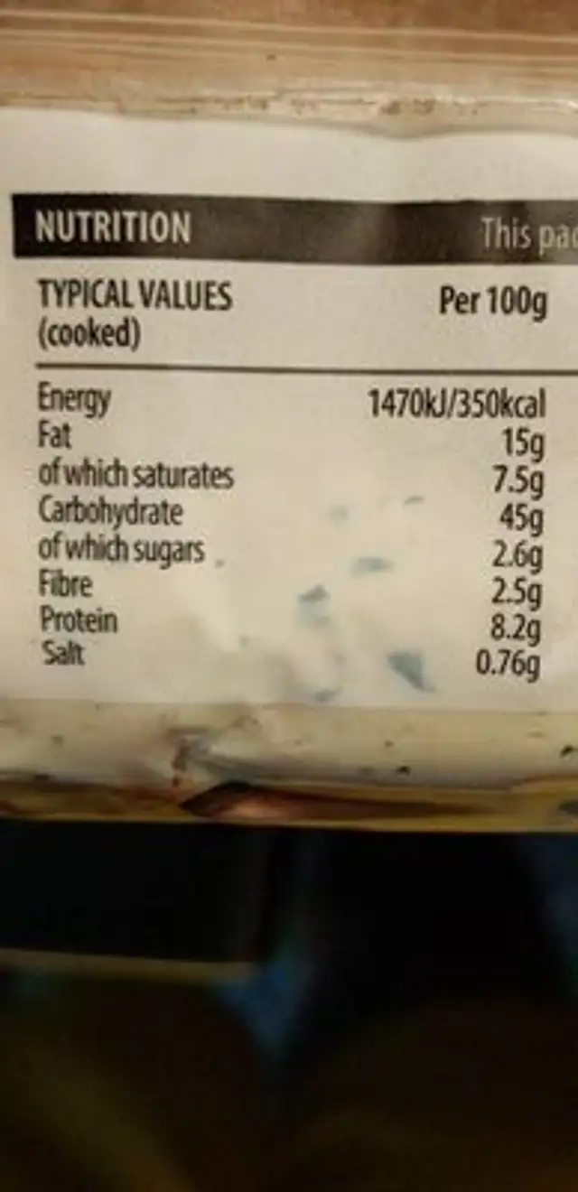2 garlic baguettes nutrition facts table