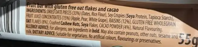Hike ingredients label
