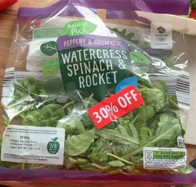 Watercress spinach and rocket