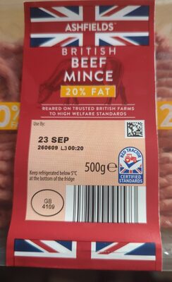 British beef mince 20% fat