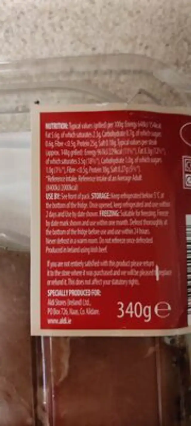 Unknown ingredients label
