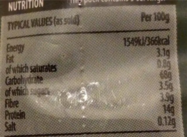 Egg armoniche nutrition facts table
