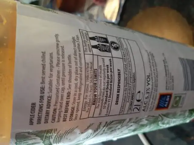 cullens cider ingredients label