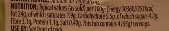 The deli - Creamy Coleslaw nutrition facts table