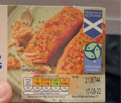 Salmon fillets front packaging