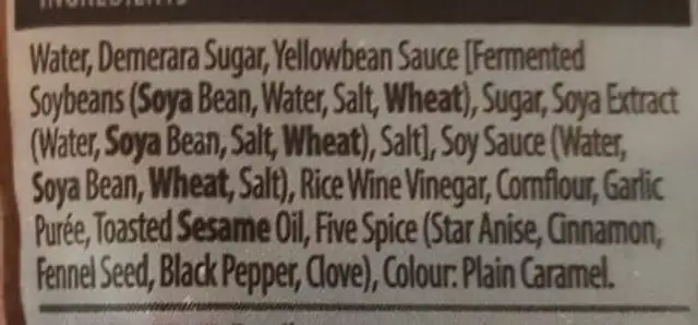 Hoisin Stir Fry Sauce ingredients label